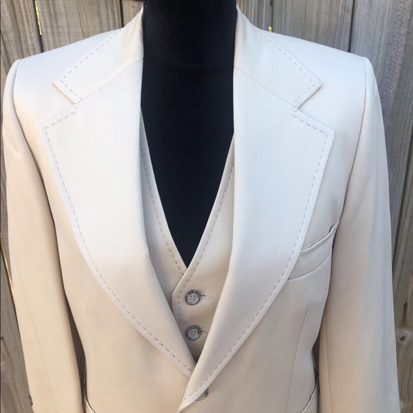 Vtg 1970s Johnny Carson 3 Piece Leisure Suit Tailored For Fine Bros.-Matison Co - Picture 6 of 16